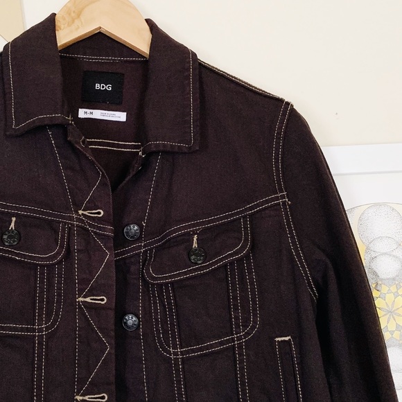 Urban Outfitters Jackets & Blazers - UO BDG Washed Black Contrast Stitch Denim Jacket